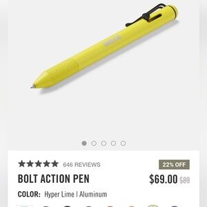 Bolt Action Pen - Yellow